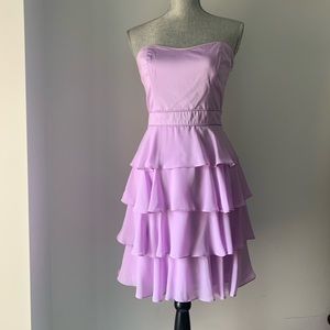 French Connection sweetheart neck strapless tiered ruffle cocktail/formal dress